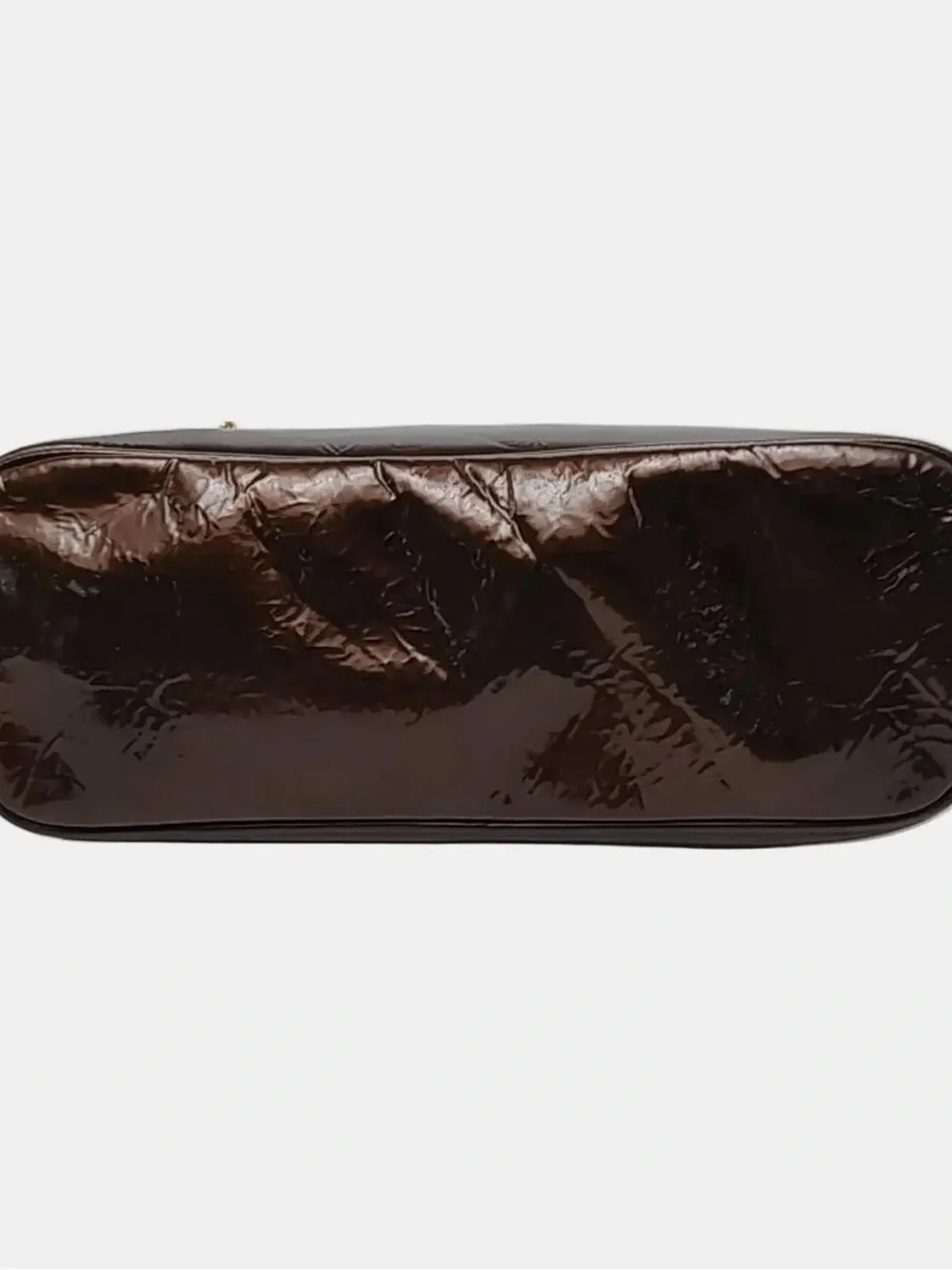Loewe Dark Brown Patent Cosmetic Pouch with Enamel Charms